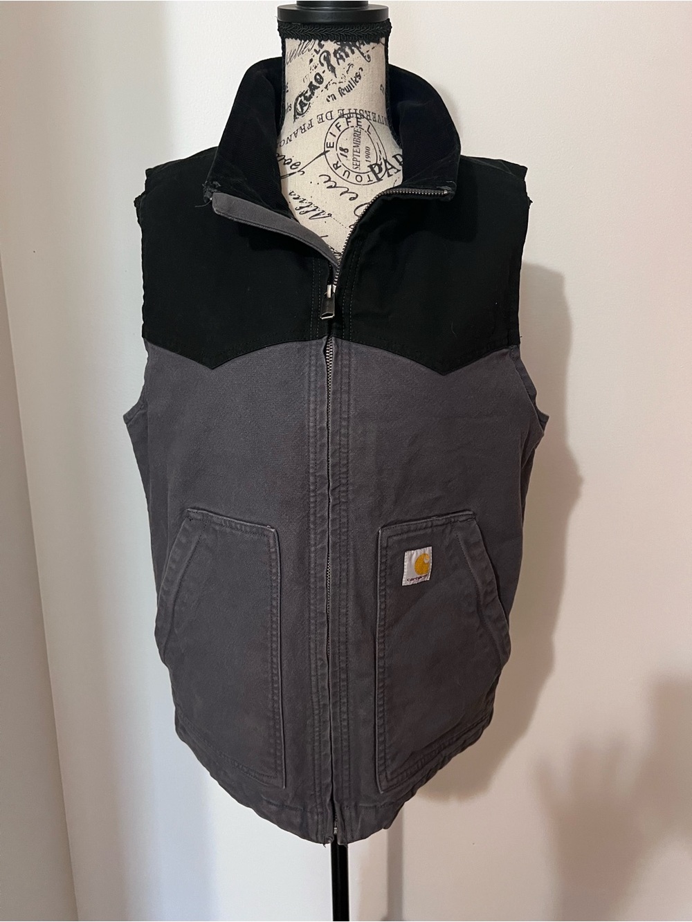 Carhartt Montana Rugged Flex Duck Vest Men's Small Shadow Black Canvas Quilted